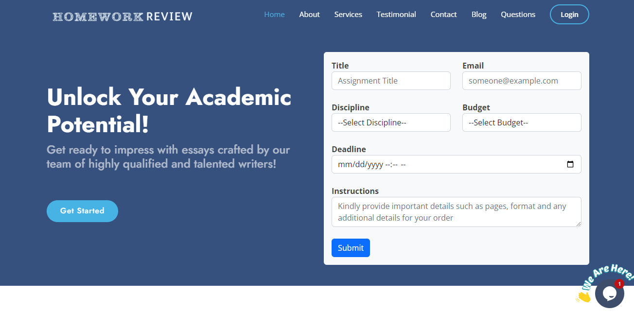 Homework Review Website